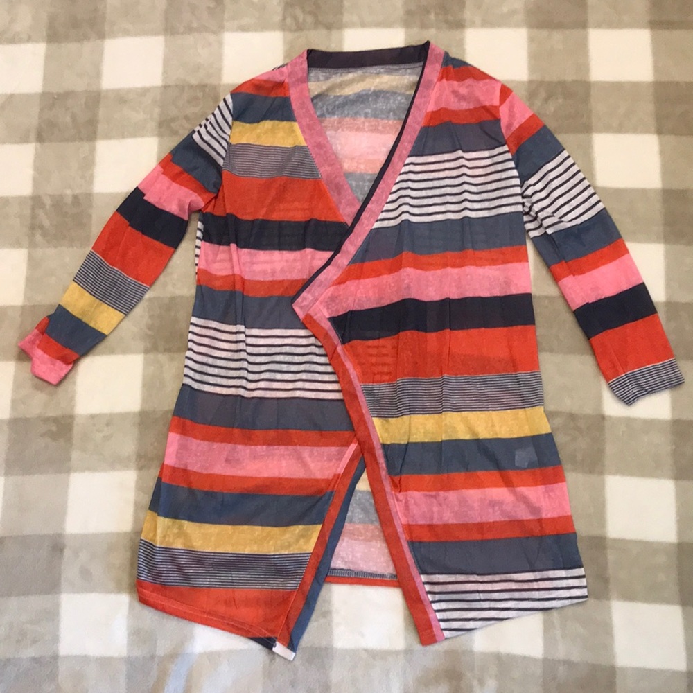 Unbranded Striped Cover Up Cardigan